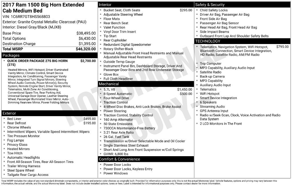 Certified 2017 RAM 1500 Big Horn AWD/4WD image 41