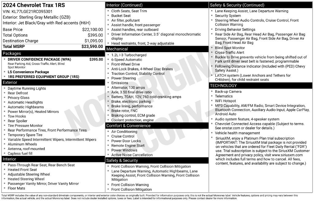 Used 2024 Chevrolet Trax RS w/ Driver Confidence Package FWD image 6