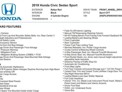 Used 2019 Honda Civic Sport image 17