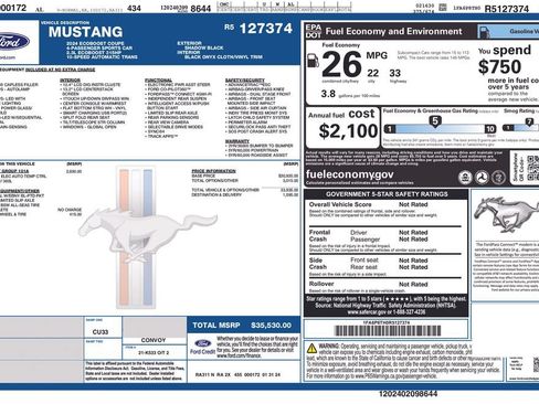 Certified 2024 Ford Mustang Coupe RWD image 25