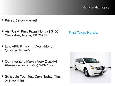 Used 2015 Honda Odyssey EX-L image 9