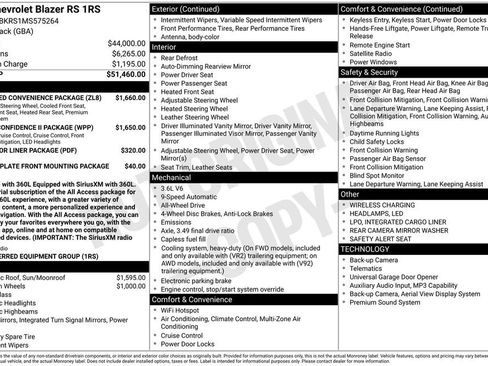Used 2021 Chevrolet Blazer RS w/ Enhanced Convenience Package AWD/4WD image 3