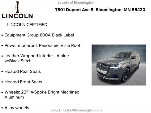 Certified 2023 Lincoln Navigator Black Label AWD/4WD image 6