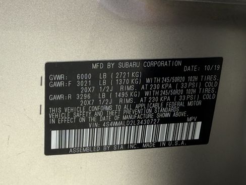 Used 2020 Subaru Ascent Limited w/ Technology Package image 33