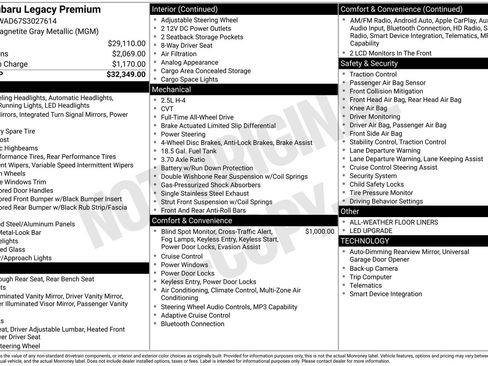 Certified 2025 Subaru Legacy Premium AWD/4WD image 35