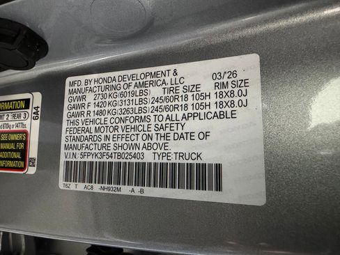 New 2026 Honda Ridgeline RTL image 17