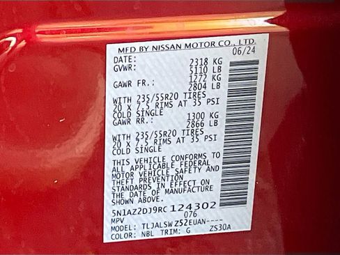 Used 2024 Nissan Murano Platinum w/ Cargo Package image 34