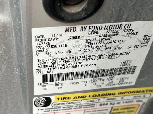 Used 2011 Ford Expedition EL Limited w/ 301A Rapid Spec Order Code AWD/4WD image 25