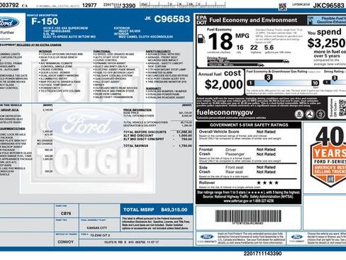 Used 2018 Ford F150 XLT w/ Equipment Group 301A Mid image 44