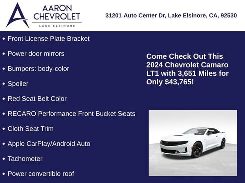 Used 2024 Chevrolet Camaro LT w/ RS Package image 25
