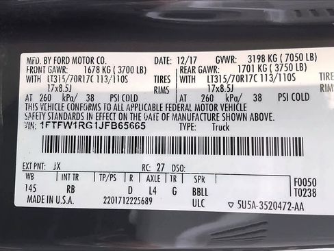 Used 2018 Ford F150 Raptor w/ Equipment Group 802A Luxury image 37