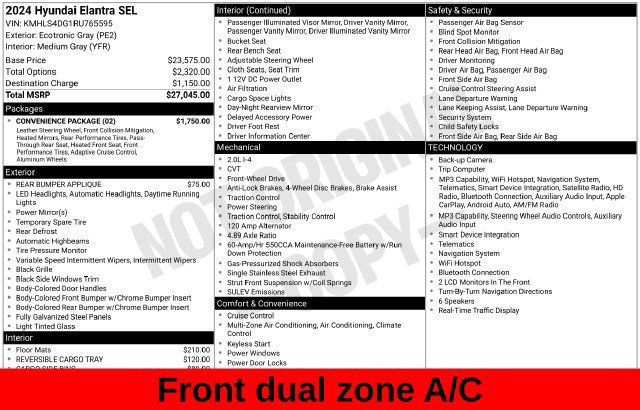 Used 2024 Hyundai Elantra SEL w/ Convenience Package FWD image 20