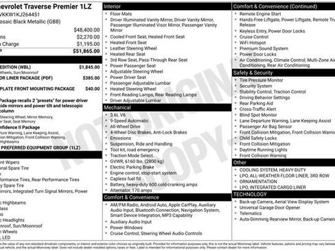 Used 2019 Chevrolet Traverse Premier w/ Redline Edition AWD/4WD image 30