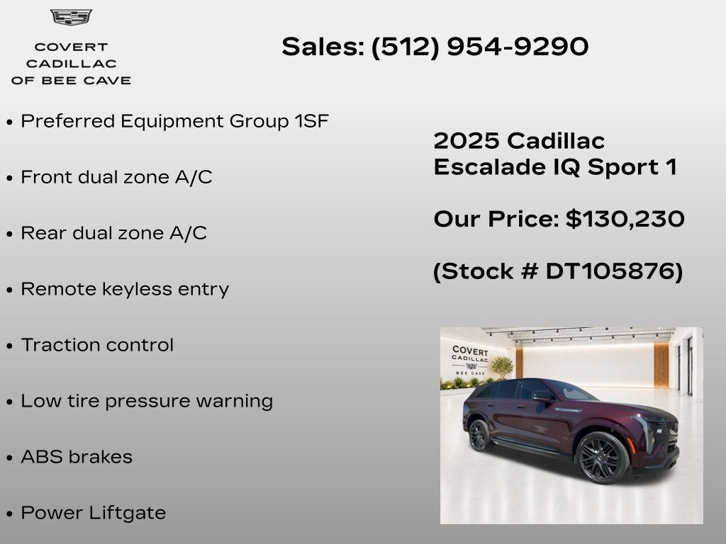 New 2025 Cadillac Escalade IQ Sport 1 w/ LPO, ONYX Package AWD/4WD image 7