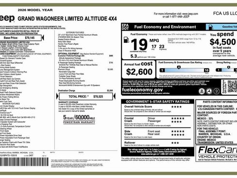 New 2026 Jeep Grand Wagoneer Limited w/ Premium Group II image 2