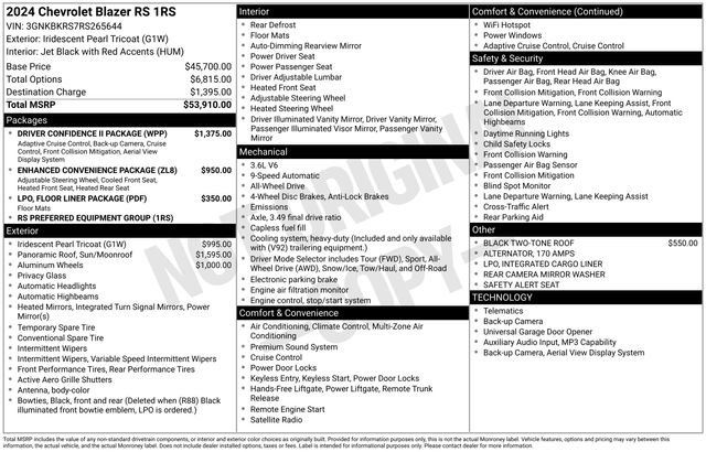 Used 2024 Chevrolet Blazer RS w/ Driver Confidence II Package AWD/4WD image 5