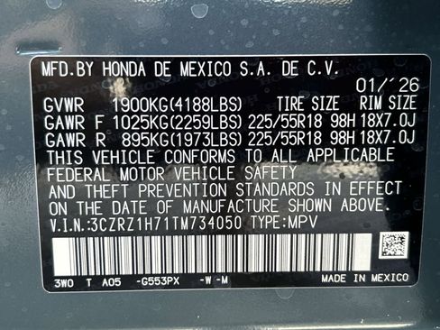 New 2026 Honda HR-V EX-L image 2