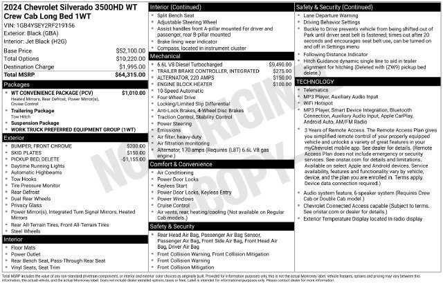 Used 2024 Chevrolet Silverado 3500 W/T w/ WT Convenience Package AWD/4WD image 10