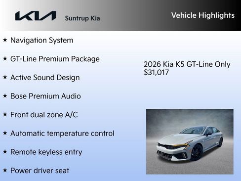 New 2026 Kia K5 GT-Line w/ GT-Line Premium Package image 7