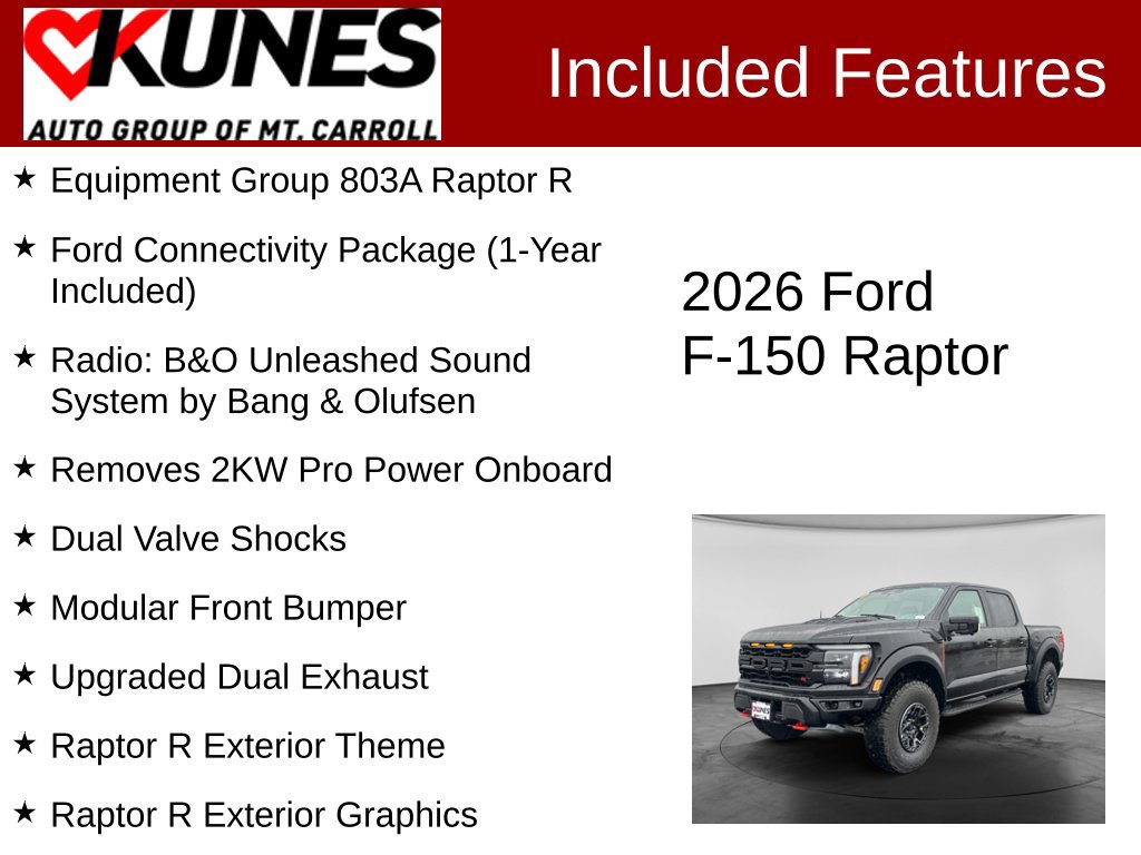New 2026 Ford F150 Raptor w/ Equipment Group 803A Raptor R AWD/4WD image 3