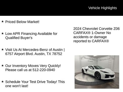 Used 2024 Chevrolet Corvette Z06 w/ Battery Protection Package image 6