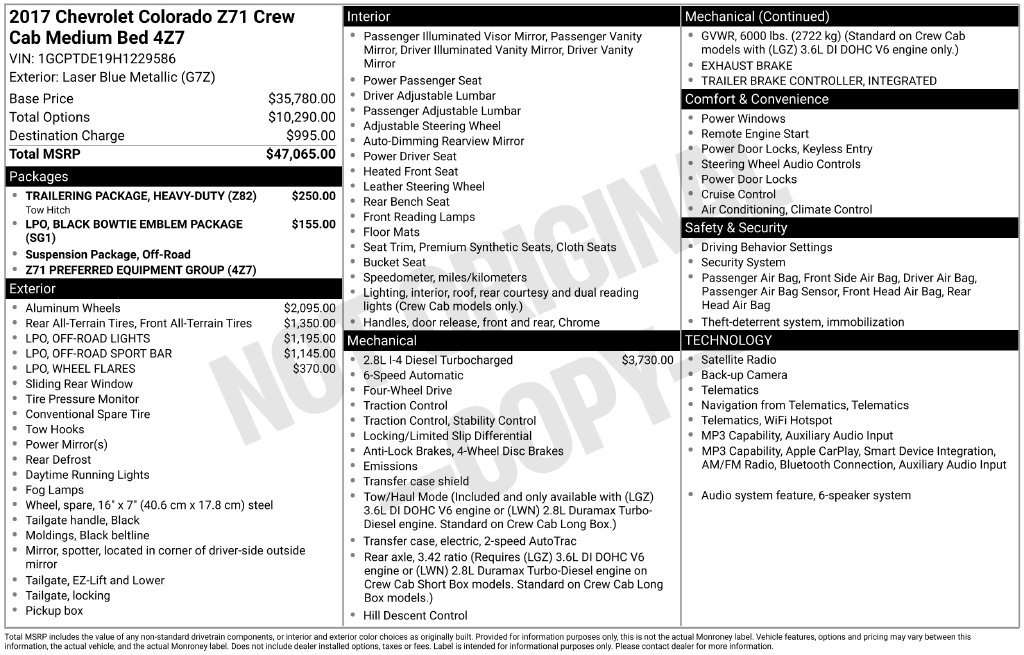 Used 2017 Chevrolet Colorado Z71 AWD/4WD image 5