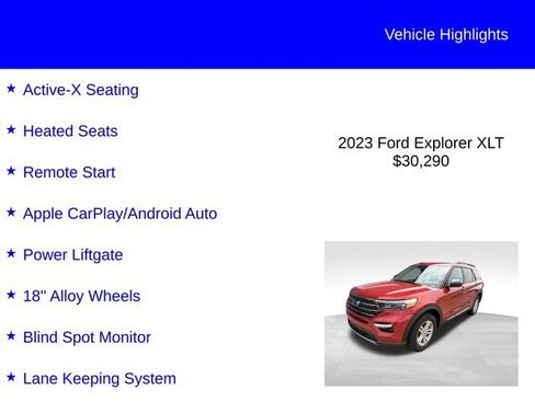 Used 2023 Ford Explorer XLT w/ Equipment Group 202A AWD/4WD image 2