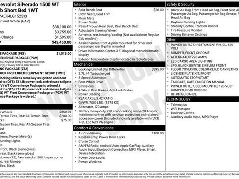 Used 2020 Chevrolet Silverado 1500 W/T w/ WT Value Package AWD/4WD image 34