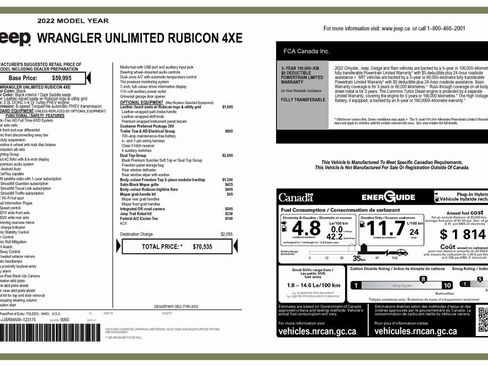 Used 2022 Jeep Wrangler Unlimited Rubicon 4xe w/ Dual Top Group image 2