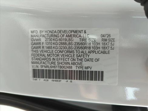 New 2026 Honda Odyssey EX-L image 17