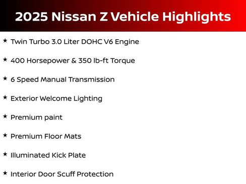 New 2025 Nissan Z Performance w/ Floor Mat Package image 6