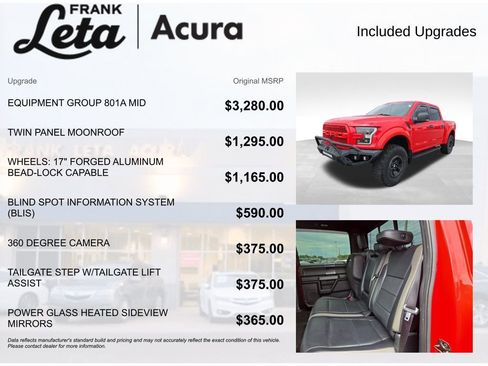 Used 2018 Ford F150 Raptor w/ Equipment Group 801A Mid AWD/4WD image 6