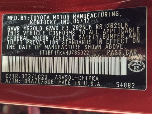 Used 2017 Toyota Camry XSE w/ Moonroof Package FWD image 33