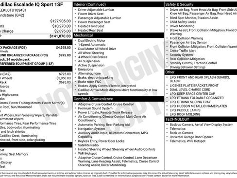 New 2026 Cadillac Escalade IQ Sport 1 w/ LPO, ONYX Package AWD/4WD image 42