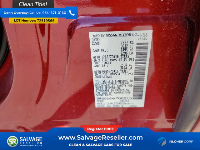 Used 2021 Nissan Frontier SV RWD image 16