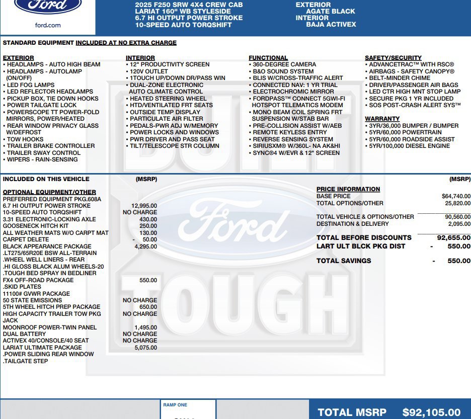 Used 2025 Ford F250 Lariat w/ Lariat Ultimate Package AWD/4WD image 2