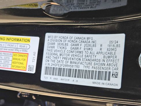 Certified 2024 Honda Civic LX image 30