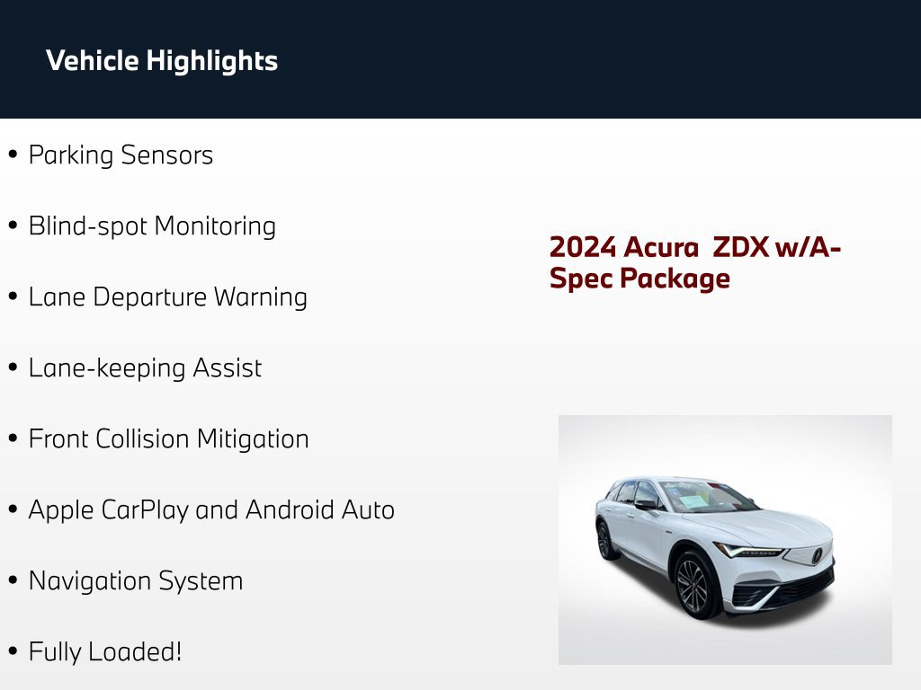 Used 2024 Acura ZDX A-Spec RWD image 77