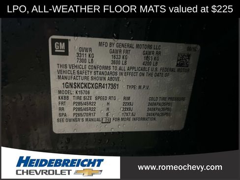 Used 2016 Chevrolet Tahoe LTZ w/ Max Trailering Package image 8