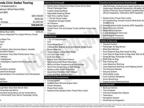 Used 2022 Honda Civic Touring image 3