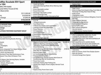 Certified 2023 Cadillac Escalade ESV Sport Platinum w/ LPO, ONYX Package