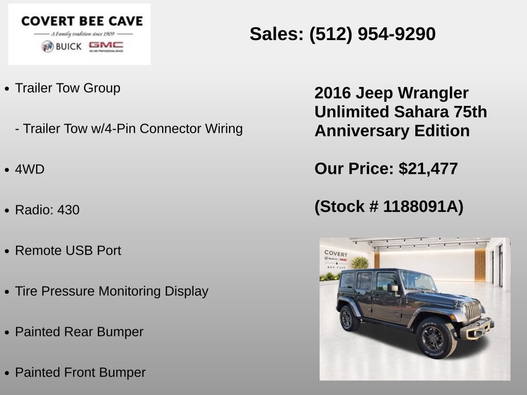 Used 2016 Jeep Wrangler Unlimited Sahara AWD/4WD image 27