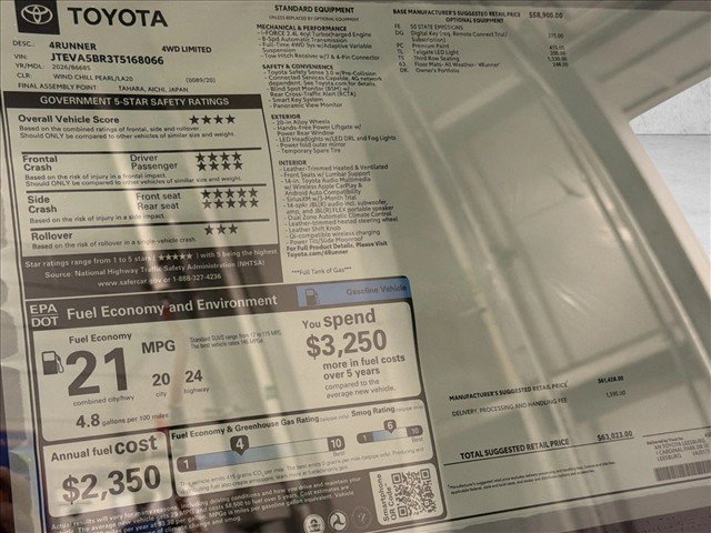 New 2026 Toyota 4Runner Limited AWD/4WD image 25