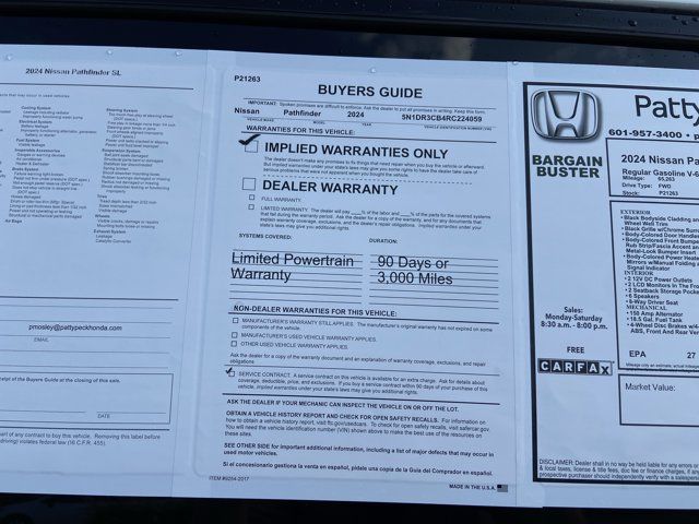 Used 2024 Nissan Pathfinder SL w/ SL Premium Package FWD image 5