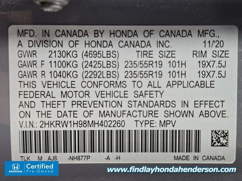 Certified 2021 Honda CR-V Touring image 14