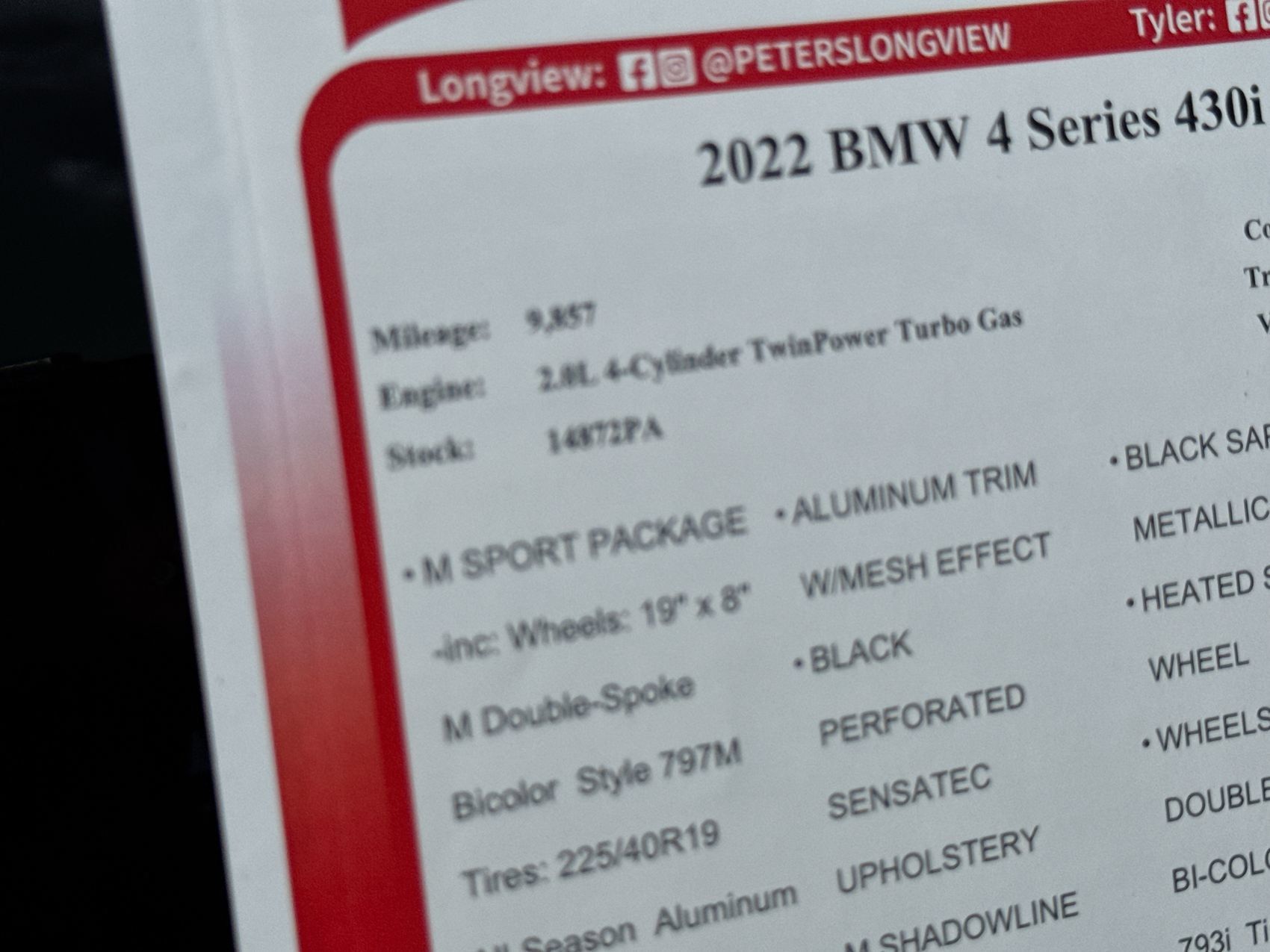 Used 2022 BMW 430i xDrive Coupe w/ M Sport Package AWD/4WD image 27