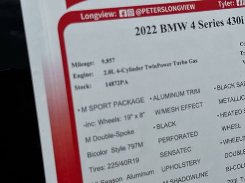 Used 2022 BMW 430i xDrive Coupe w/ M Sport Package AWD/4WD image 27