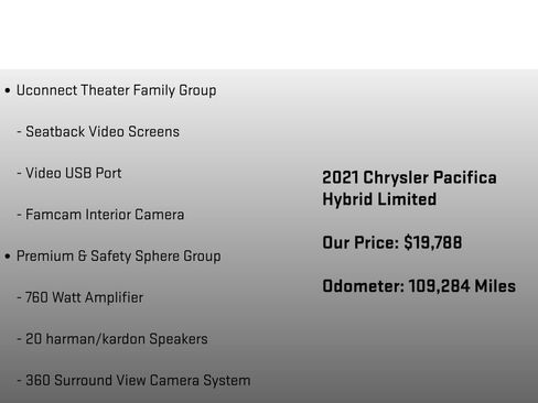 Used 2021 Chrysler Pacifica Limited w/ Uconnect Theater Family Group FWD image 12