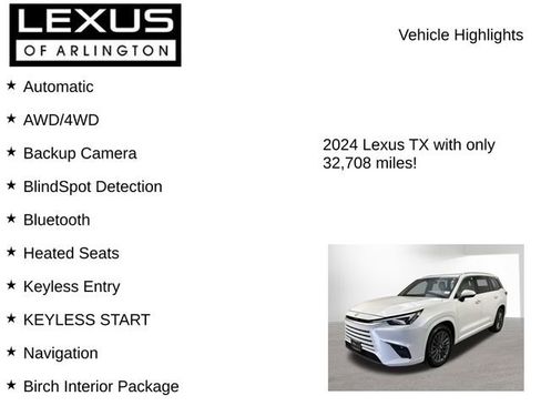 Certified 2024 Lexus TX 350 AWD w/ Cold Weather Package image 8