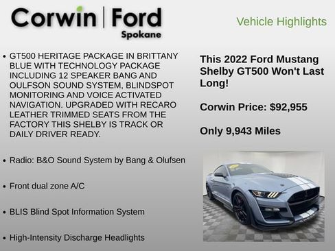 Used 2022 Ford Mustang Shelby GT500 w/ Technology Package image 12